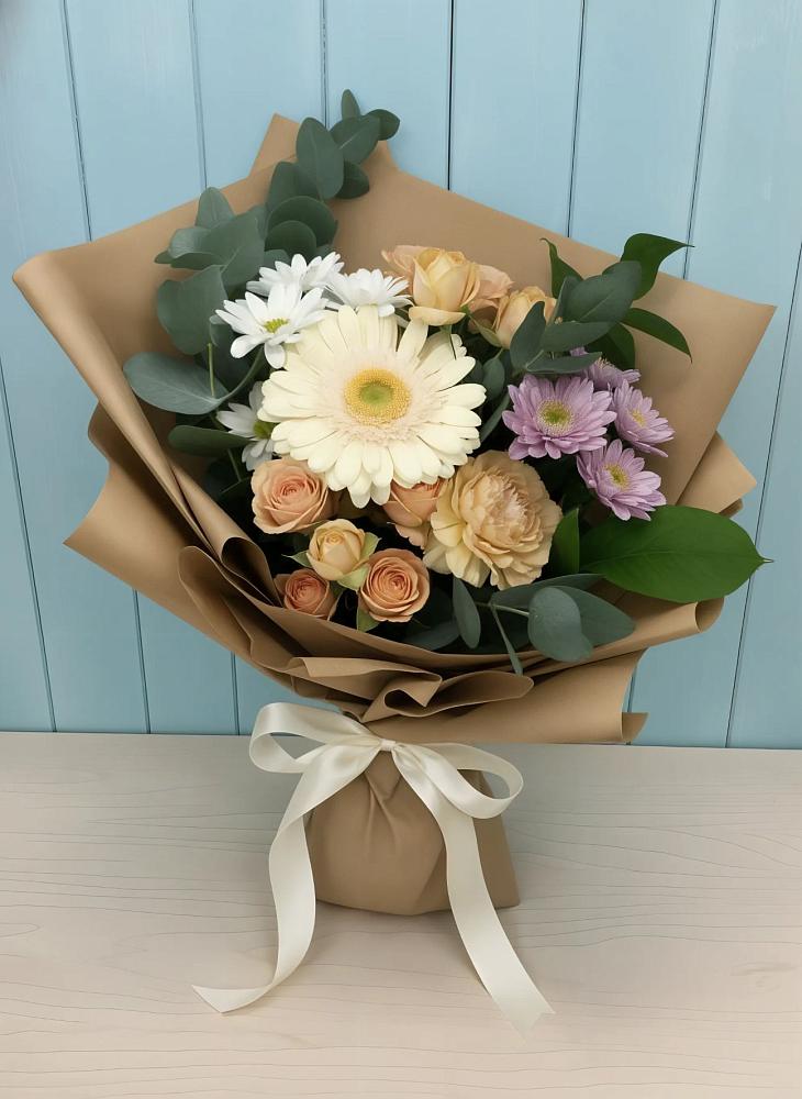Букет цветов из: Герберы и Хризантемы в Гатчину