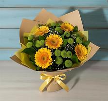 Букет цветов из:  Герберы и Хризантемы в Гатчину
