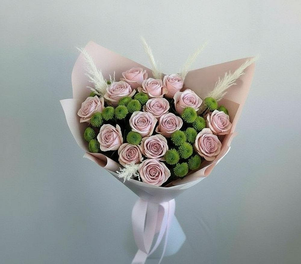 Букет цветов из: Розы и Хризантемы в Гатчину