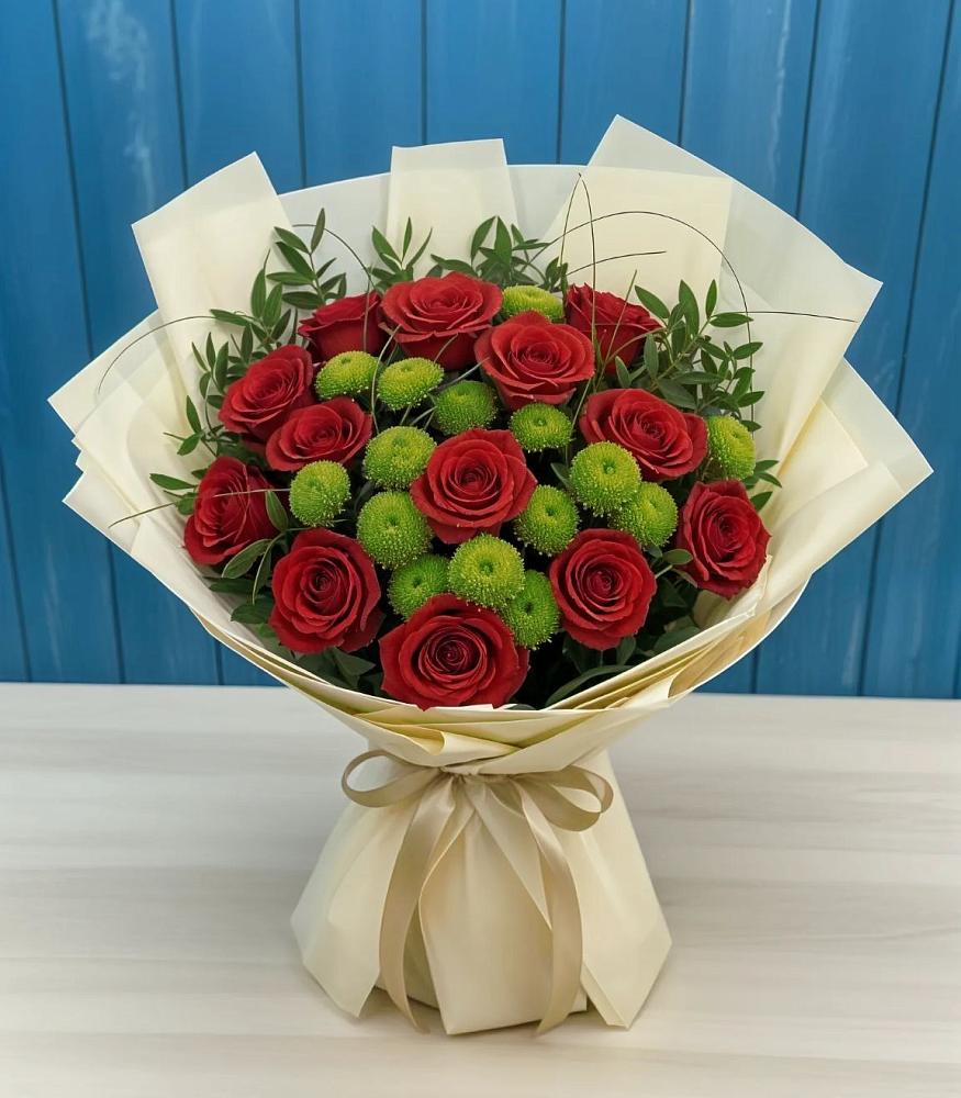 Букет цветов из: Розы и Хризантемы в Гатчину