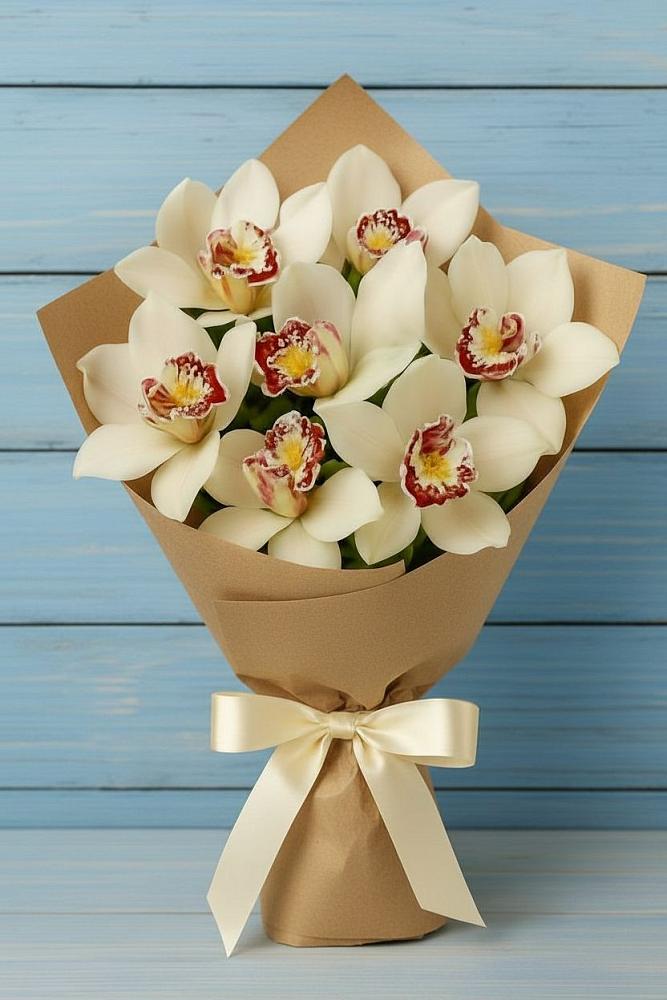 Букет цветов из: Орхидеи и Розы в Гатчину