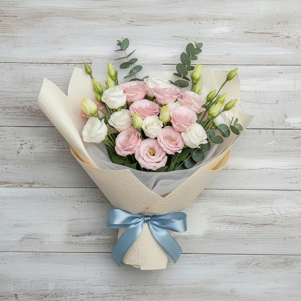 Букет цветов из: Лизиантусы в Гатчину